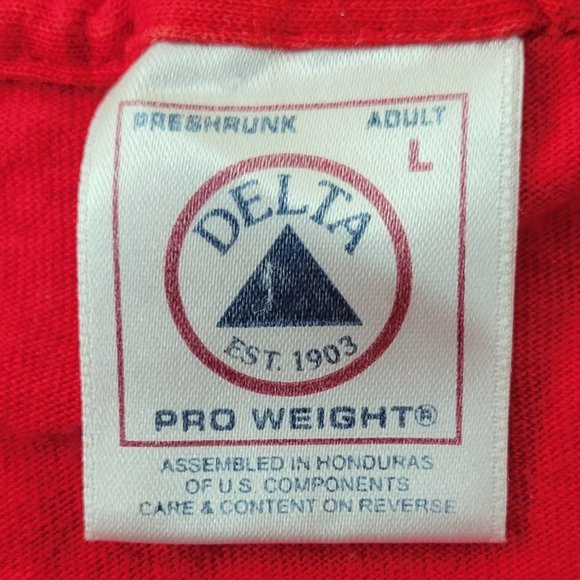 Vintage Polka-holic Graphic Novelty Tee Vibrant Red Size Large NEW - Picture 6 of 7